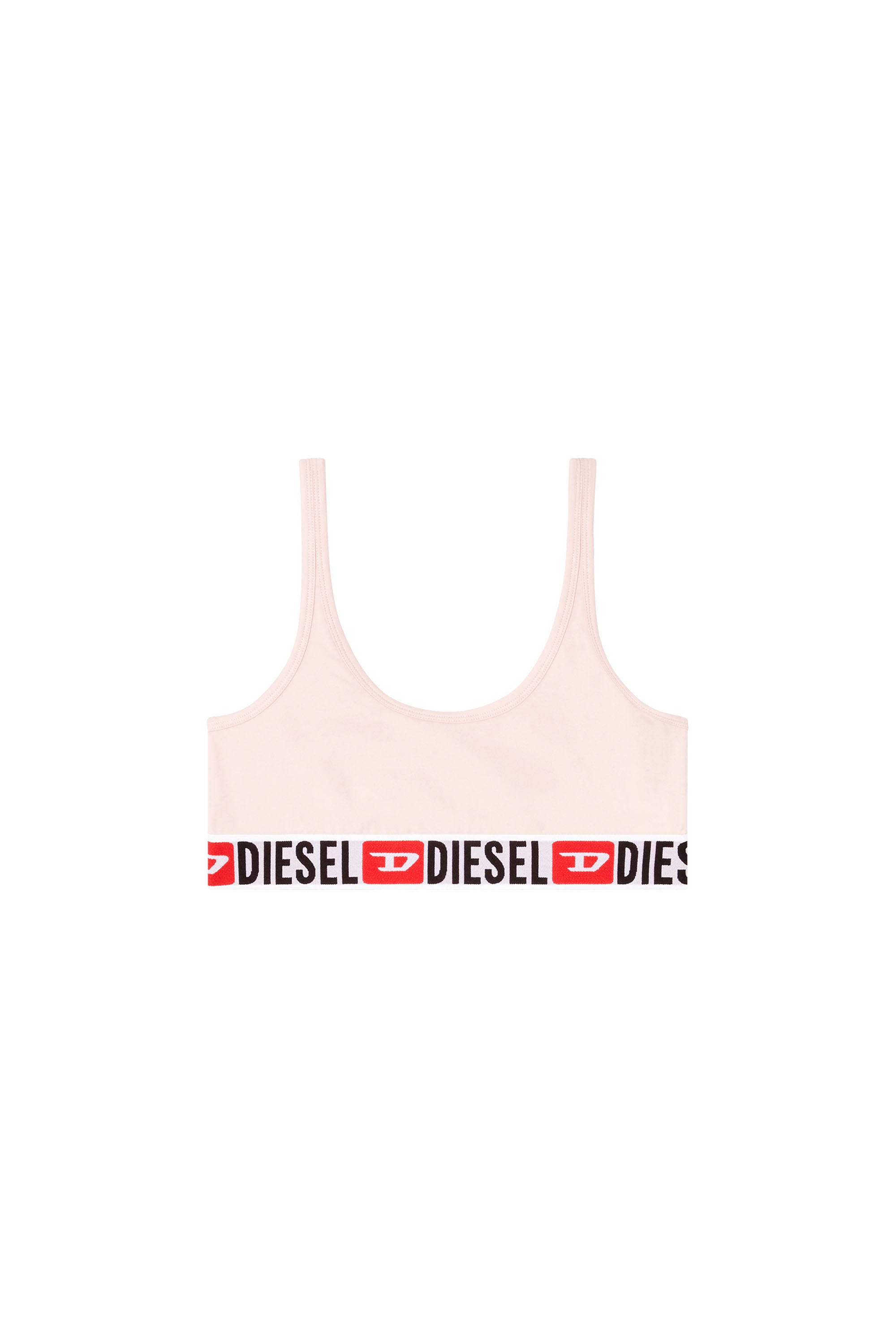 Diesel - UFSB-ORIBA, Woman's Bralette with logo band in Pink - 3