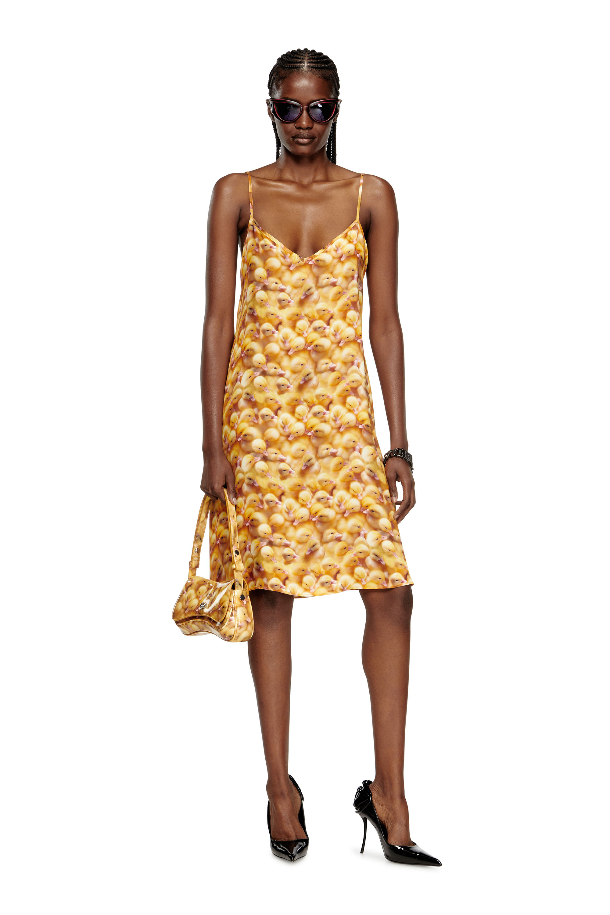 Diesel - PLAY CLUTCH, Woman's Play-Glossy clutch with print in Yellow - 2