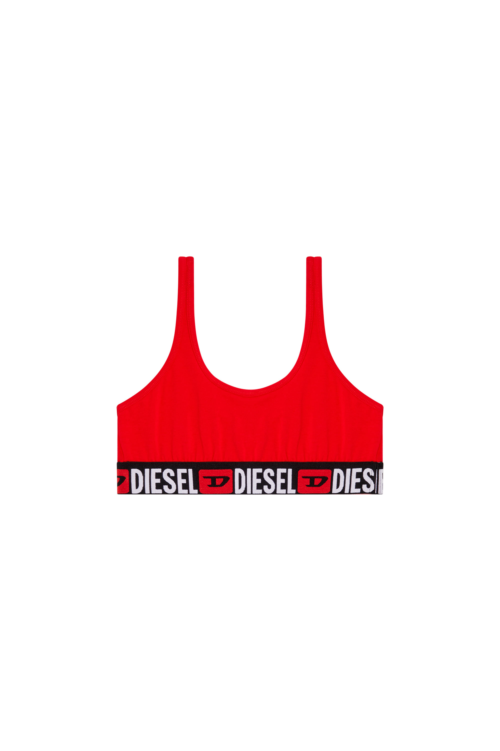 Diesel - UFSB-ORIBA, Woman's Bralette with logo band in Red - 3