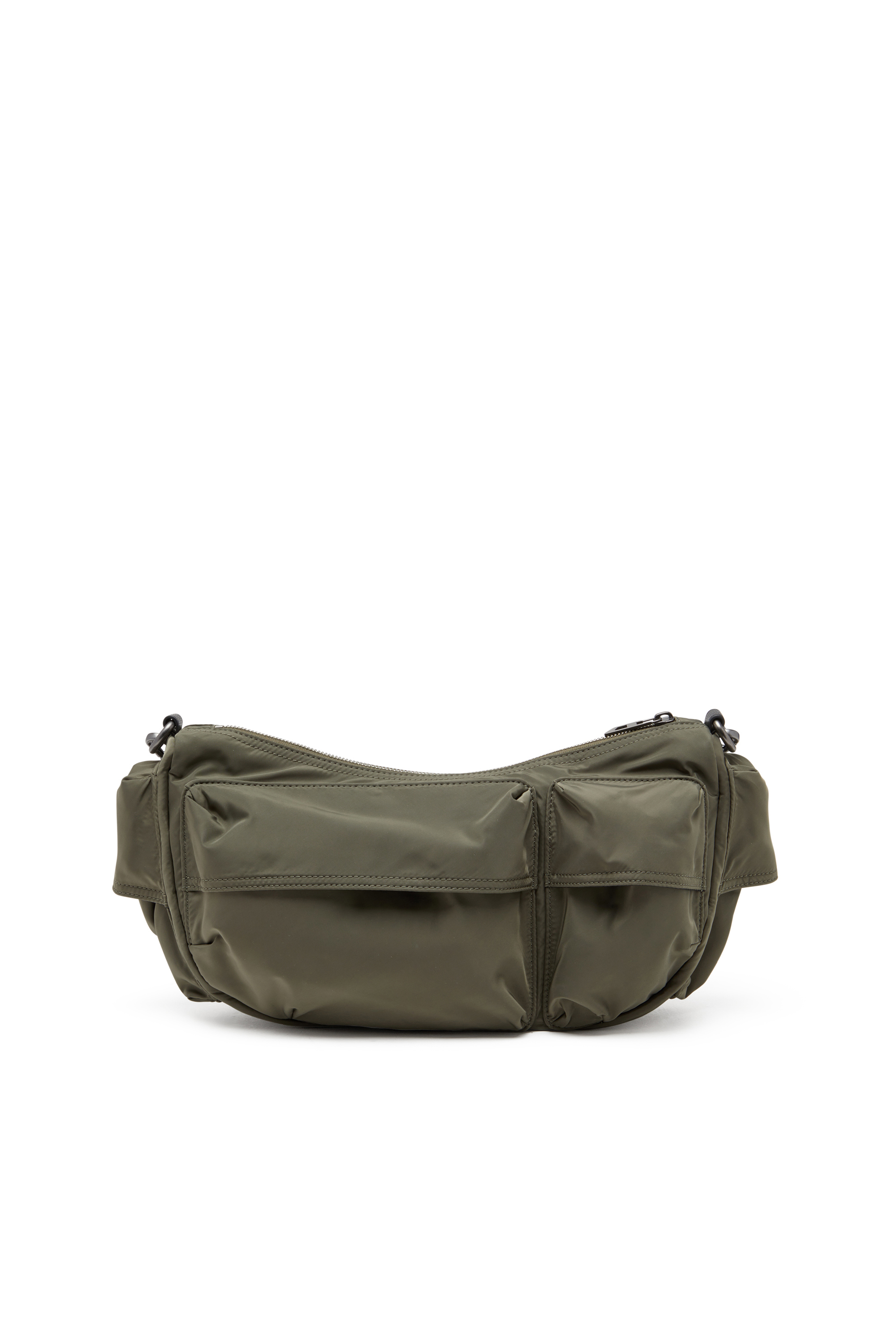 Diesel - MULTI-PKTS SHOULDER BAG X, Unisex's Multi-Pkts-Multipocket bag in utilitarian shell in Green - 3